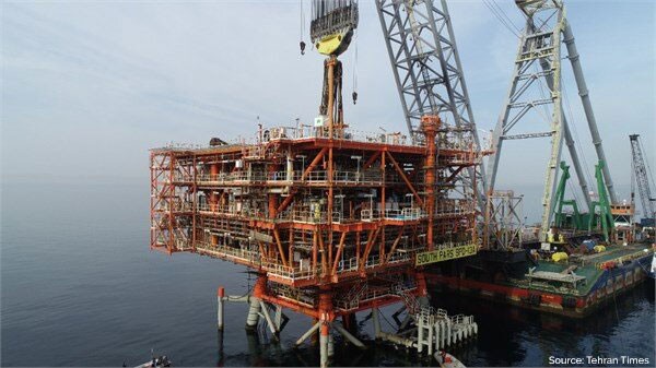 3rd platform of South Pars phase 13 installed on offshore spot