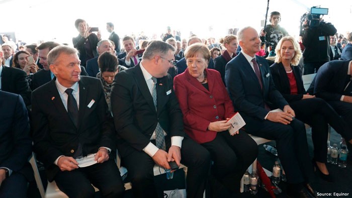 Angela Merkel and Kjell Børge Freiberg opened Arkona offshore wind farm