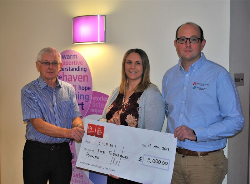 Industry Collaboration delivers £5000 donation to CLAN