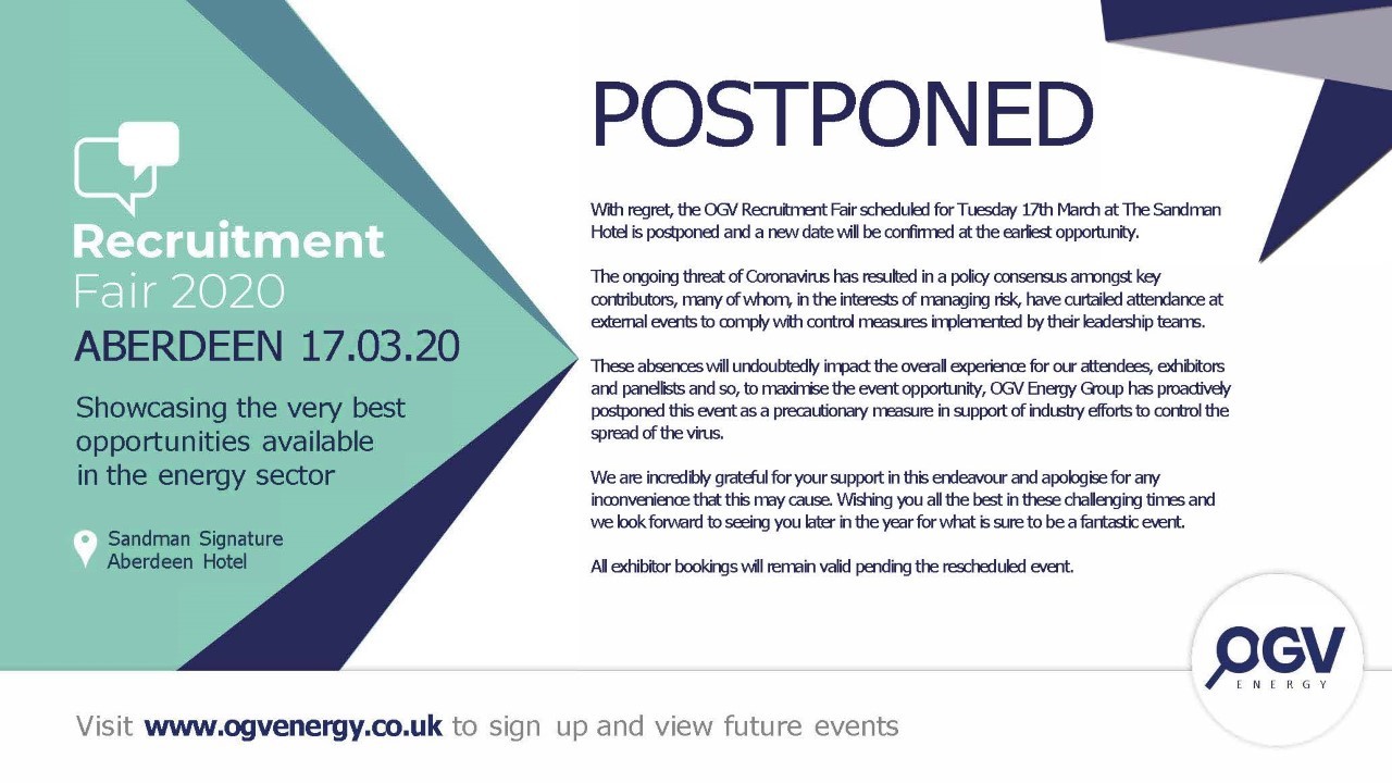 OGV Energy Recruitment Fair Postponed