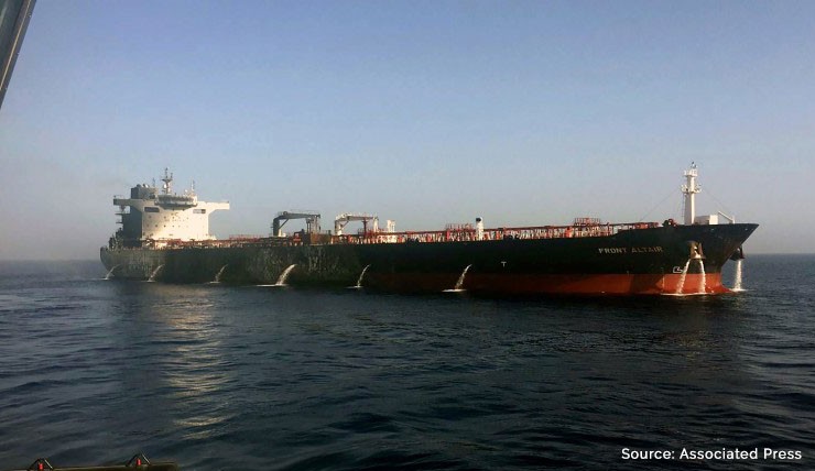 Oil tanker set on fire in attack arrives off United Arab Emirates coast