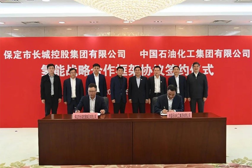 Sinopec strikes deal with automaker Great Wall to develop hydrogen energy